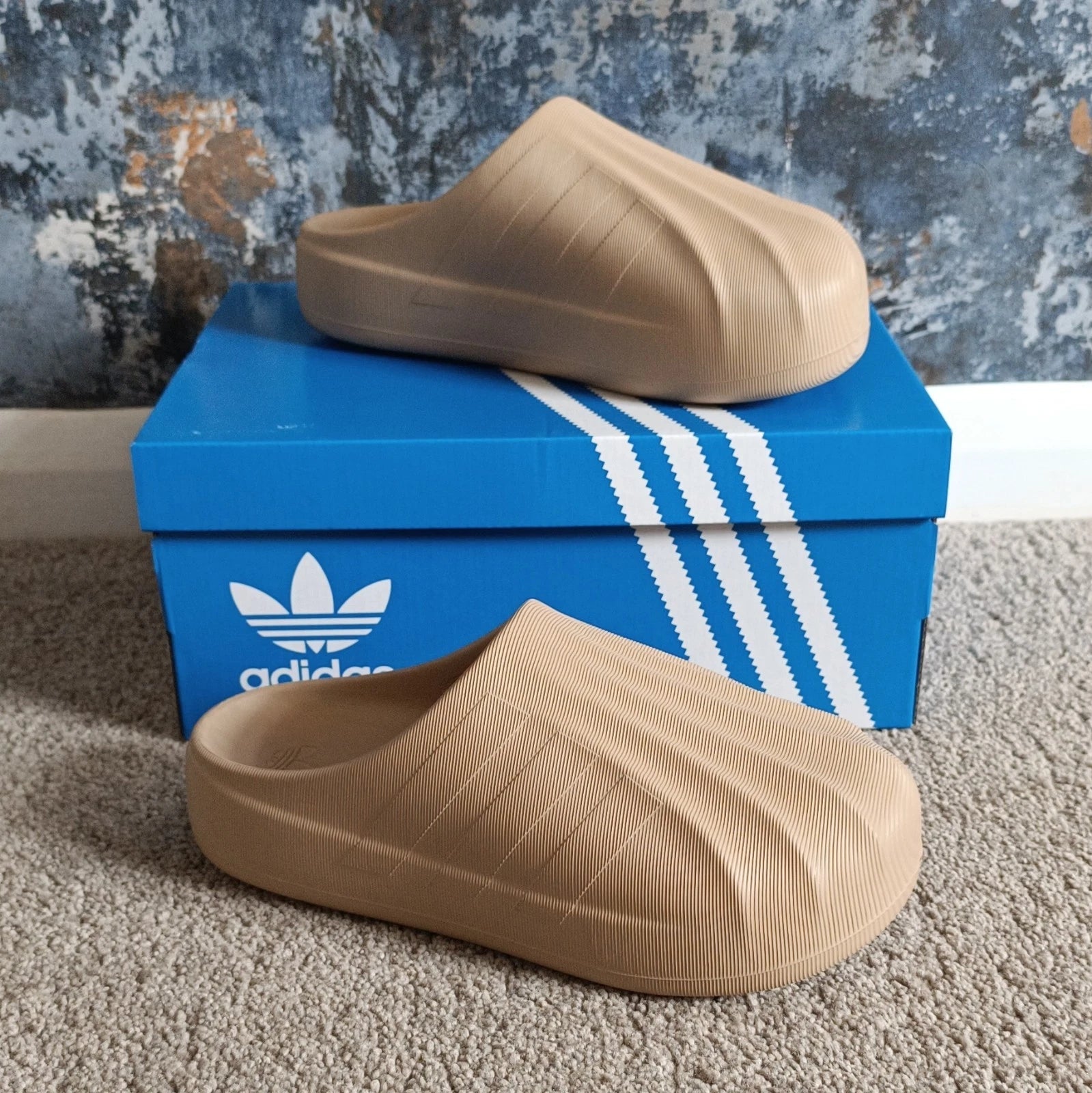 adidas adiFOM Superstar Mules Unisex Beige Slide Slipper - UK 7
